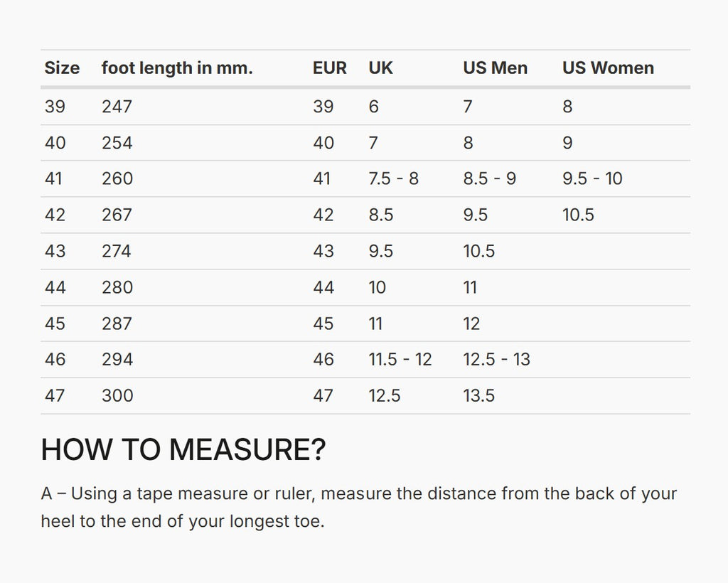 REV'IT! Kick Shoes Size Guide