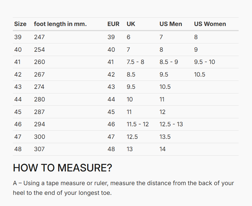 REV'IT! Dredge H2O Boots Size Guide