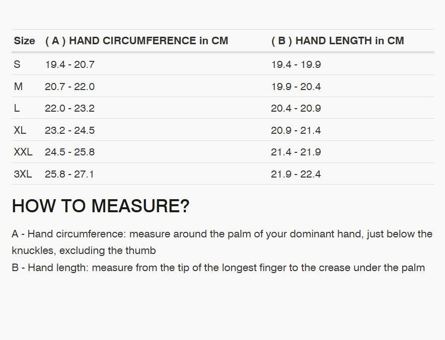 REV'IT! Mosca 2 H2O Gloves Size Guide