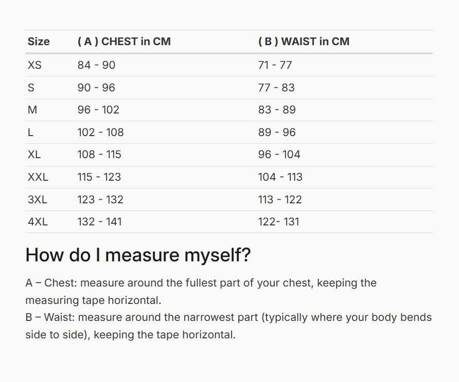 REV'IT! Tornado 4 H2O Jacket Size Guide
