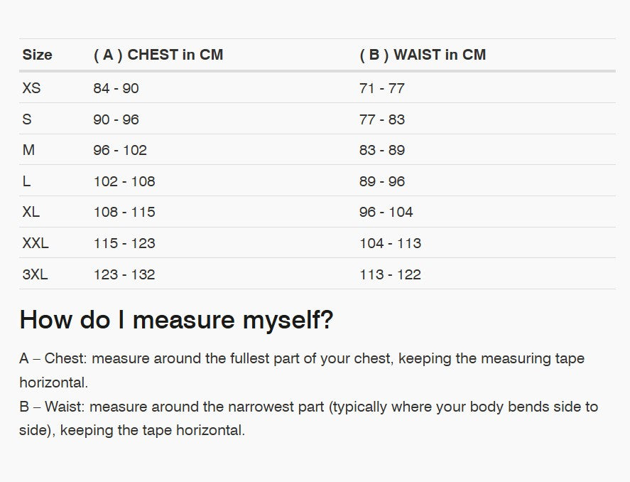 REV'IT! Quantum 3 Air Jacket Size Guide