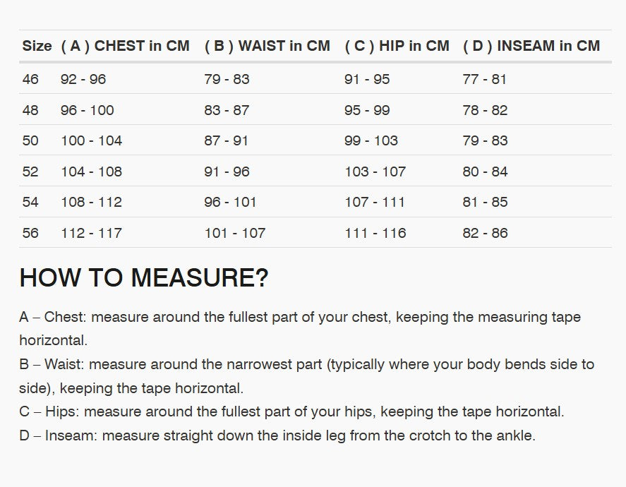 REV'IT! Quantum 3 One Piece Size Guide