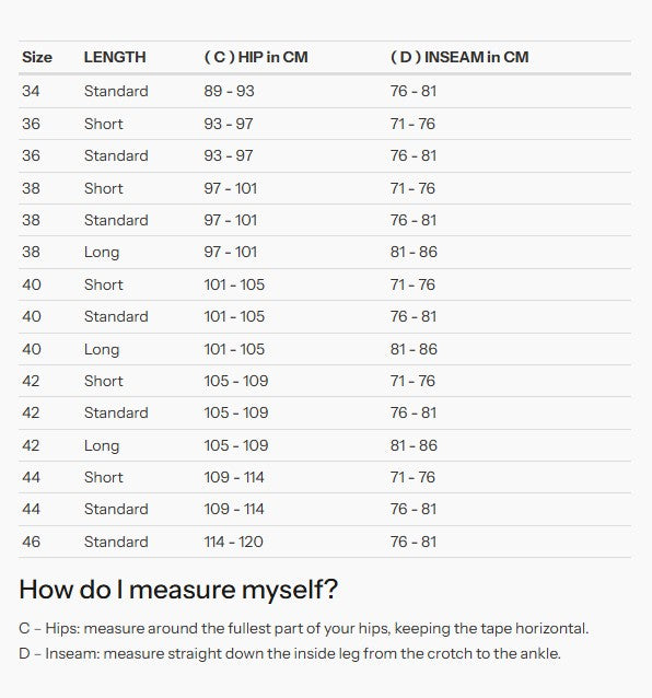 REV'IT! Airwave 4 Ladies Pants Size Guide