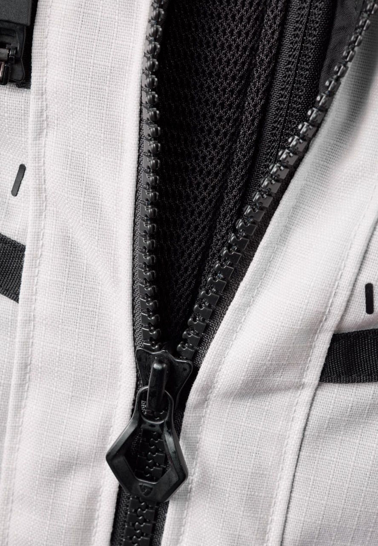 Ventilation panel behind front zipper