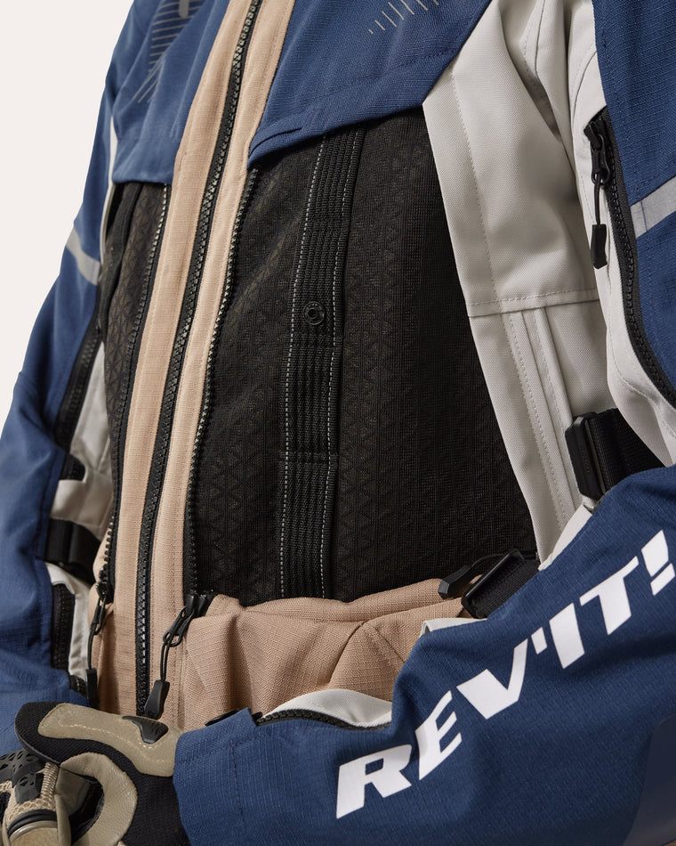 Ventilation panels on chest
