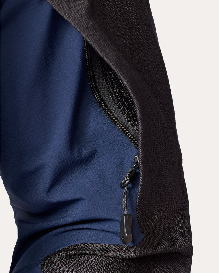 Ventilation zippers on upper arms